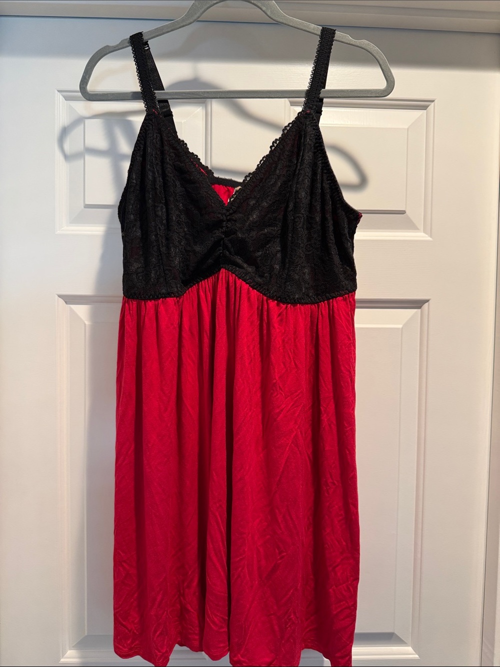 Torrid Black & Red Lace-Top Chemise